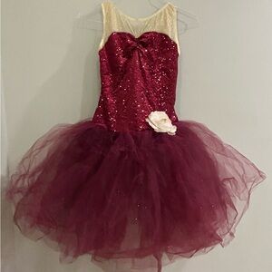 Sparkling Burgundy Tutu Dress